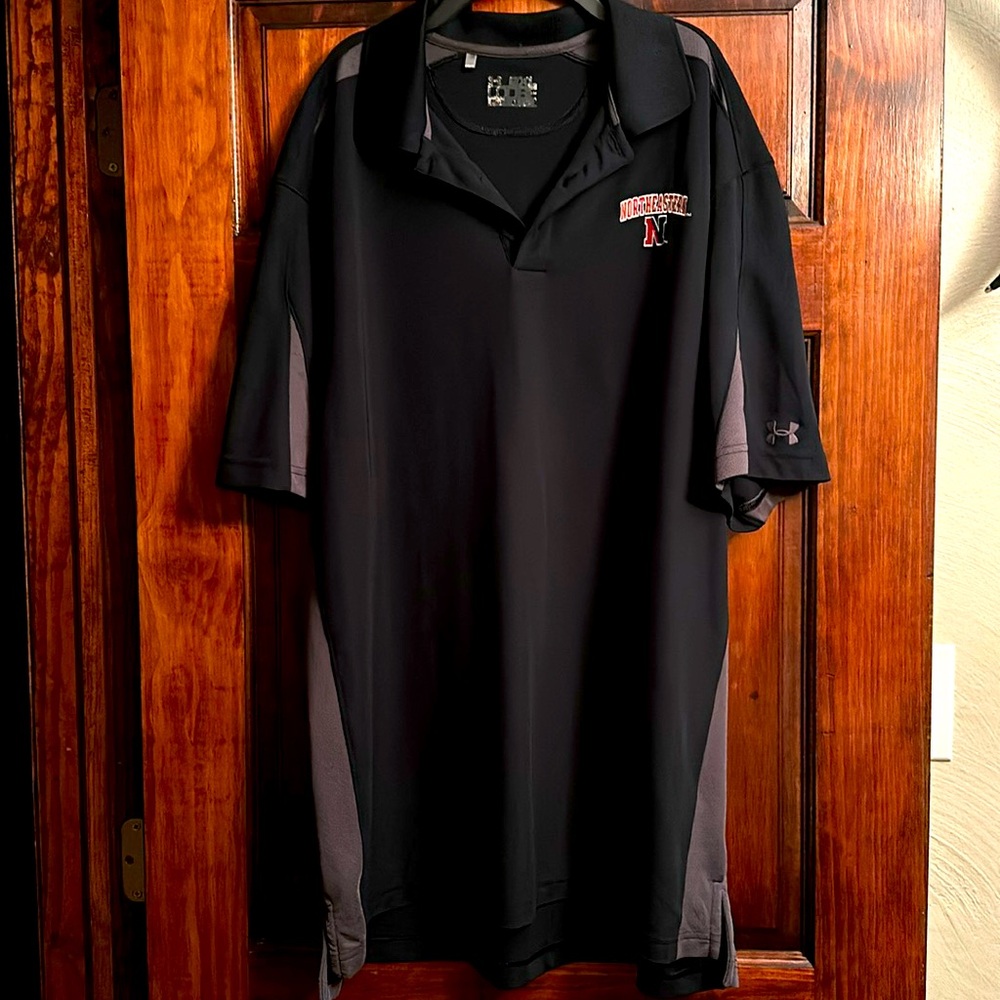 Northeastern Mens Under Armour golf shirt. 2XL Northeastern University